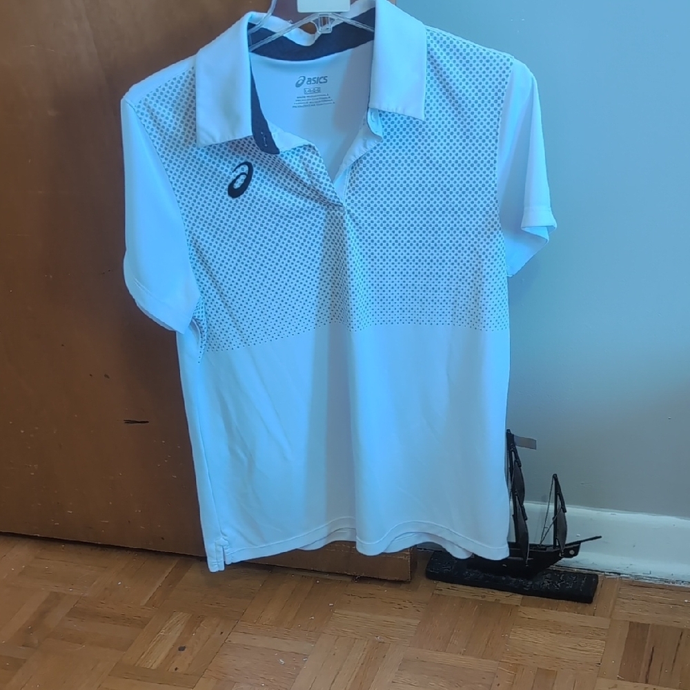 Asics White and Blue Women's Top